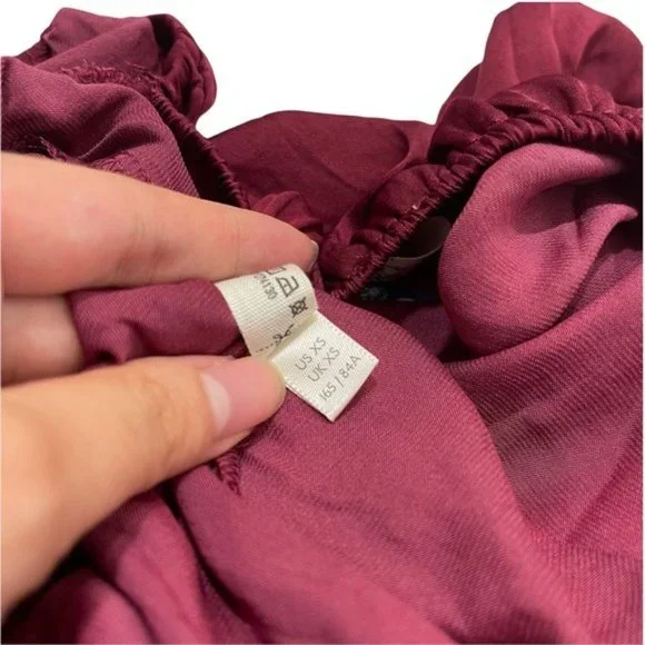 NWT Free People Another Round Balloon Sleeve Bodysuit XS Satin Loose Boho - Picture 11 of 11